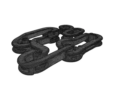 Distressed Industrial Track Chain Link 3D model