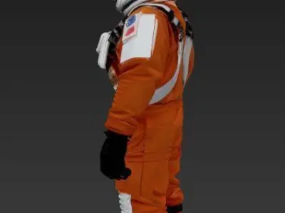 Rocket Man Body and Hands Rigged 3D Model 3D model