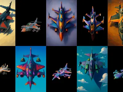 AirCraft bundle 12 pack 41 glb Low-poly 3D model
