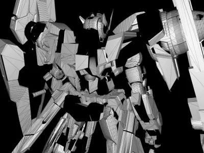 gundam 007 with swords 3D model
