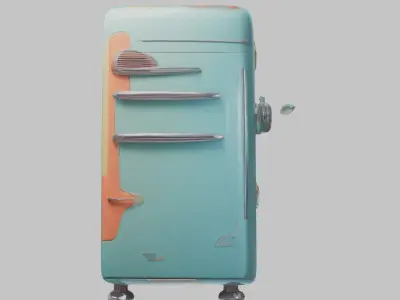 Retro Refrigerator 3D Model Low-poly 3D model