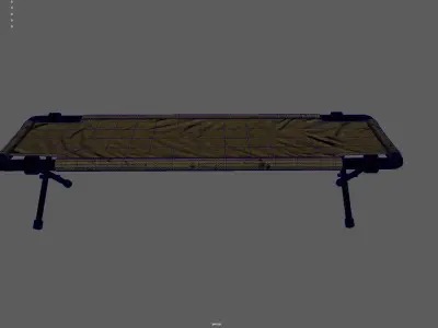 Folding cot Low-poly 3D model purchase