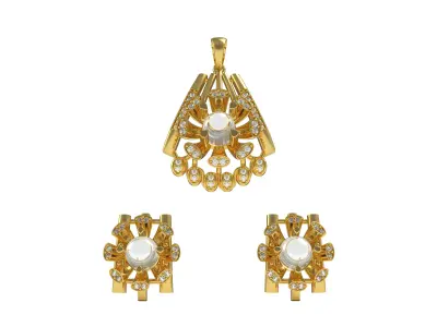 Diamond Pendant Set 15 3D print model