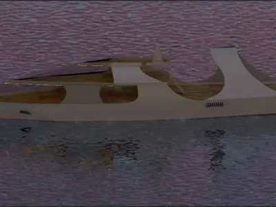 Low poly yacht boat that looks like plane Free 3D model