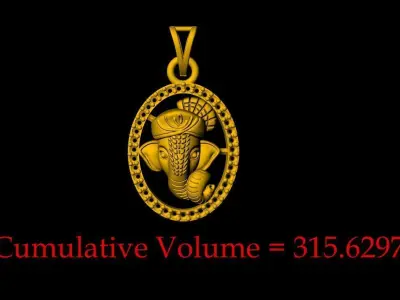 Ovel Ganapati Pendant - 0085  3D print model