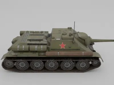 SU-85 Tank Destroyer Low-poly 3D model