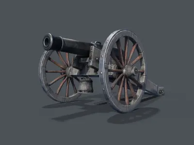 Medieval cannon Low-poly 3D model Low-poly 3D model