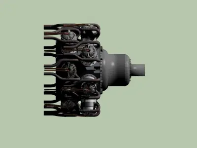 Bristol Hercules aircraft engine 3D model
