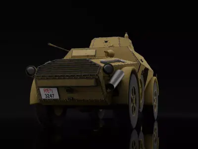 Autoblinda 40  AB40 Low-poly 3D model