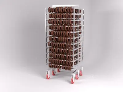 Drying Chamber Dolly Cart Rack 3D model