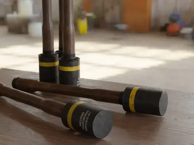 German Stick Grenade  Free low-poly 3D model