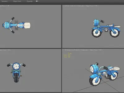 Cartoon kids bicycle Low-poly 3D model