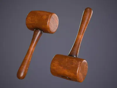 Wooden Mallet Low-poly 3D model buy