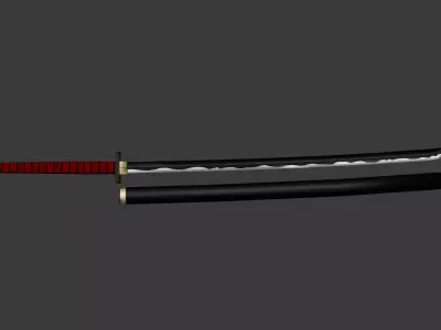 Stylized Low Poly Katana Naruto Anime Style 3D model
