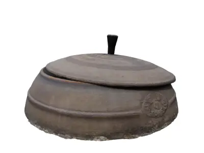 Korean Traditional Iorn Pot GamaSot 3D model