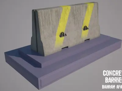 Concrete Block Barrier - Barricade 01 Low-poly 3D model