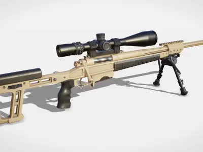 Sniper rifle ORSIS T-5000 Low-poly 3D model