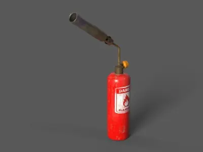 low poly flame thrower Low-poly 3D model