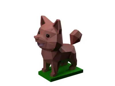Low Poly Dog Low-poly 3D model