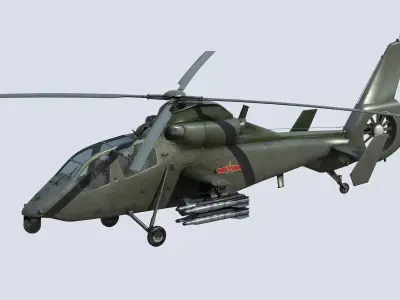 China Armed Helicopter WZ19 3D model