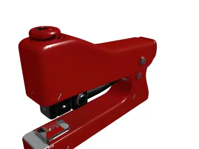Vintage Red Office Stapler Low-poly 3D model