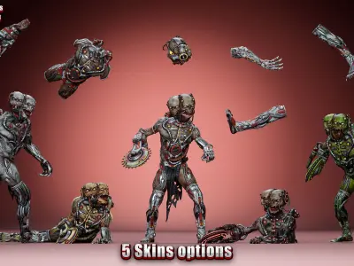 Cyborg Mutant2 Low-poly 3D model