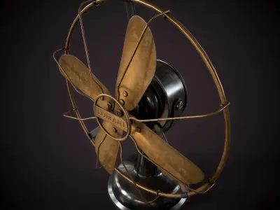 Vintage electric fan Low-poly 3D model