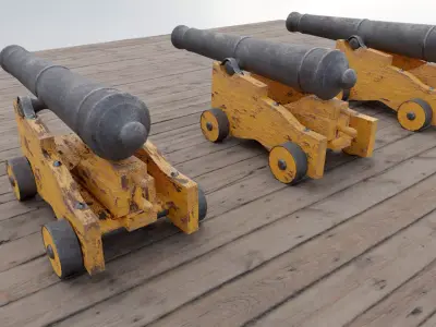 Cannon - Cannons Low-poly 3D model