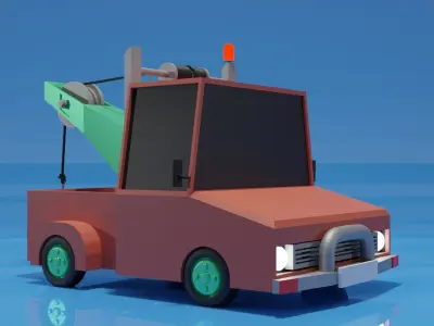 Low-poly Tow Truck Model 3D model