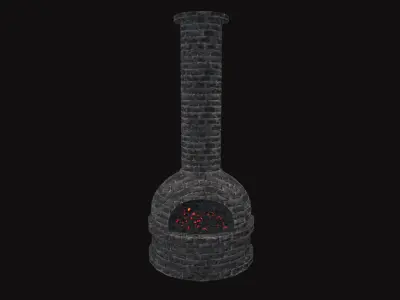 Medieval Chimney Low-poly 3D model