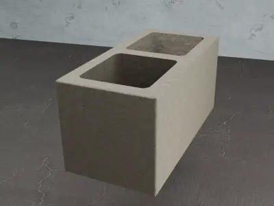 Concrete Cinder Block Free 3D model