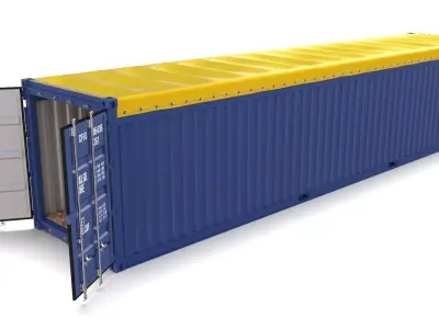 40ft Shipping Container Open Top 2 3D model