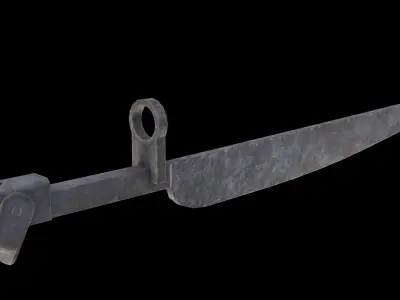 Old german improvised Ersatz Bayonet  Low-poly 3D model