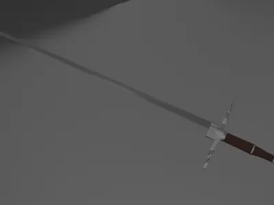 Bastard sword Free low-poly 3D model buy