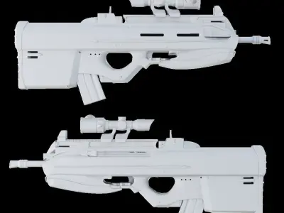 FN F2000 High Poly  3D model