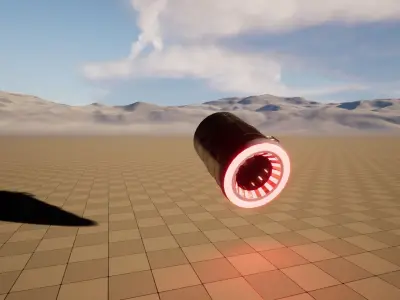 Engine space ship Low-poly 3D model