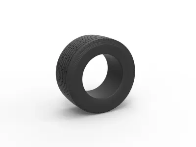 Super single semi tire 3 Scale 1 to 25 3D print model