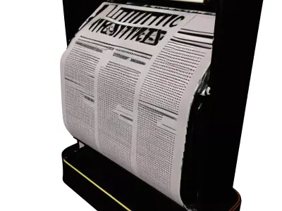 Futuristic Digital News Display Kiosk 3D model