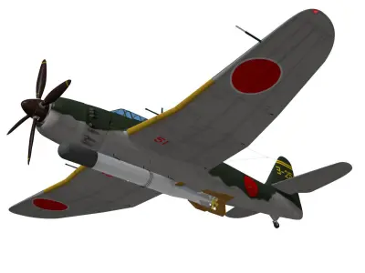 Aichi B7A Ryusei kai  Grace 3D model