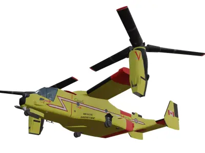 Bell Boeing V-22 Osprey Low-poly 3D model