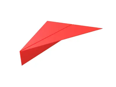 Paper Plane v4 006 Low-poly 3D model