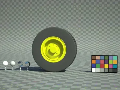 Wheel and tire Low-poly 3D model