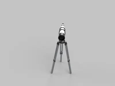 Telescope tripod with Low-poly 3D model