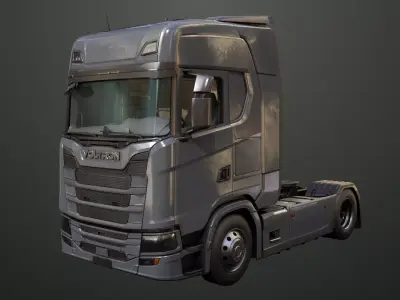 Generic Heavy Truck Chassis 06  Interior All PBR Textures Low-poly 3D model purchase
