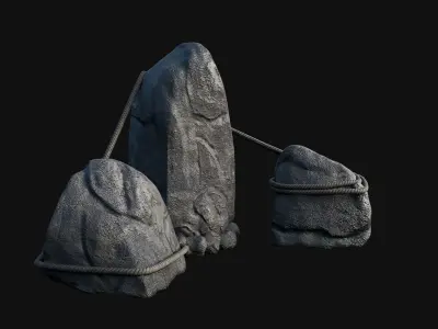 VIKING NORSE ROCK STONE STRUCTURES TOTEMS SYMBOL COLLECTION AAA Low-poly 3D model