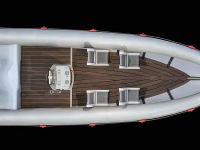  Coastal Guard Inflatable Boat PBR Low-poly 3D model