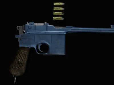 MAUSER C96 BROOMHANDLE PISTOL 3D model