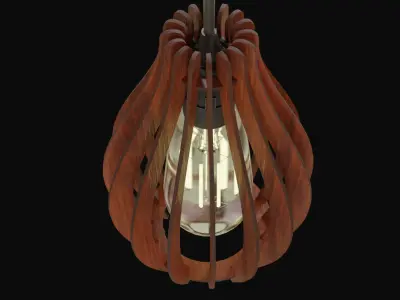 Decorative Wooden Ceiling Lamp  3D model
