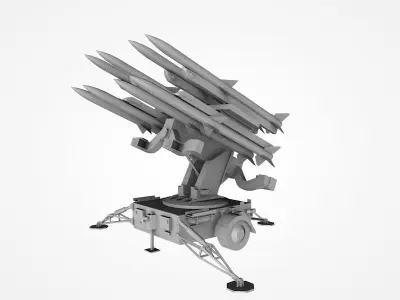 Set of 3 military vehicles 3er Pack Leopard Dora Missiles 3D model