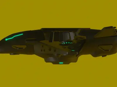 Alien Spaceship Low-poly 3D model shop